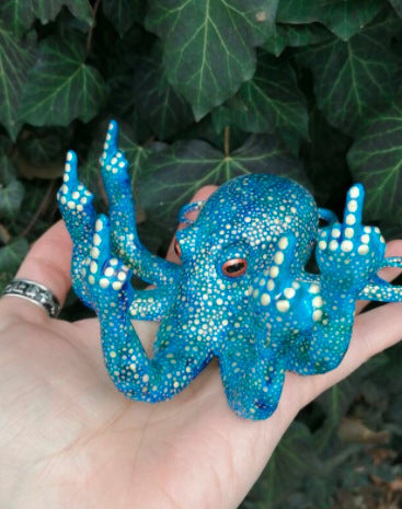 Sculpture Octopus Luminous Resin Decoration