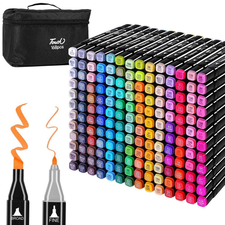 Unlock Creativity with 168 Colors Dual Tip Art Markers
