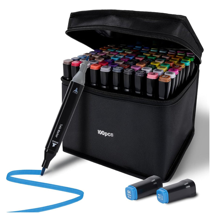 Unleash Your Creativity with 100 Colors Double Tip Brush Pens