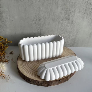 Enhance Your Crafting with the Oval Vertical Stripes Storage Box Silicone Mold