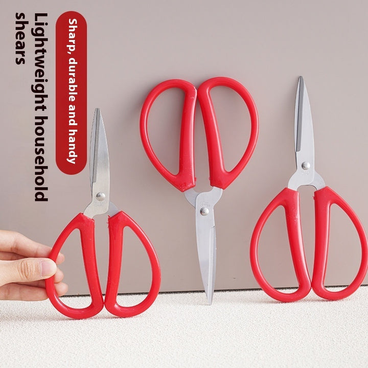 Red Household Scissors Stainless Steel Office Scissors Family Scissors Tailor Cut