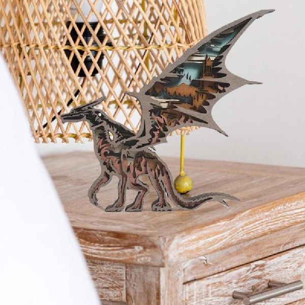 Hand Carved Wooden Dragons Sculptures