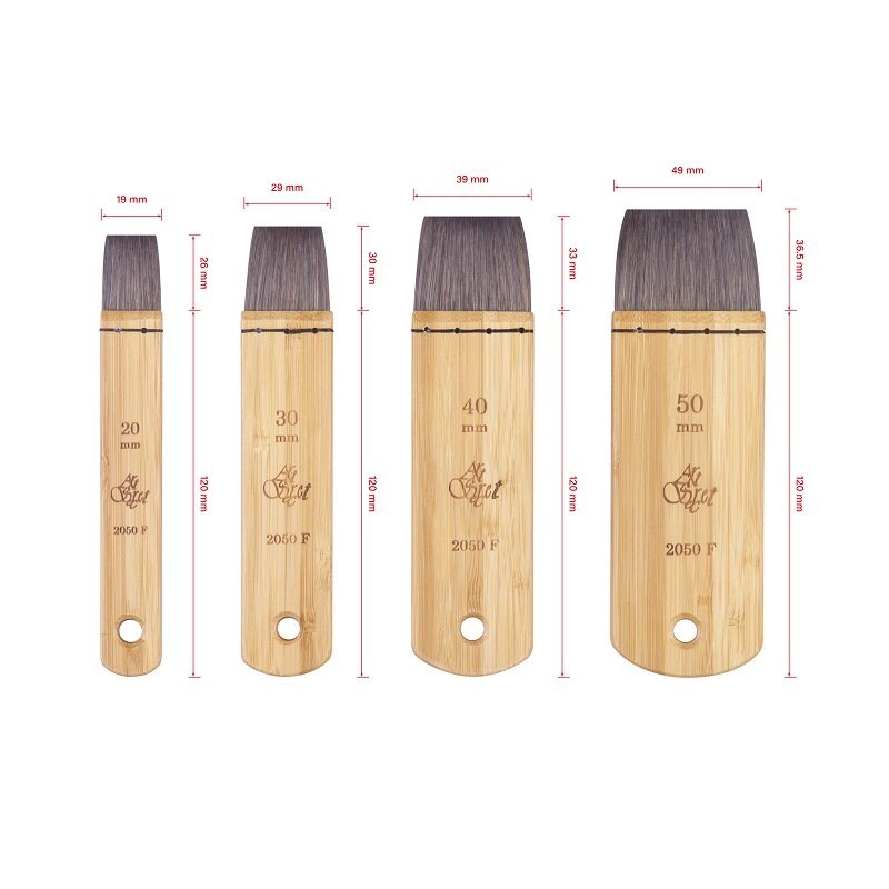Flat Head Carbonized Bamboo Brush