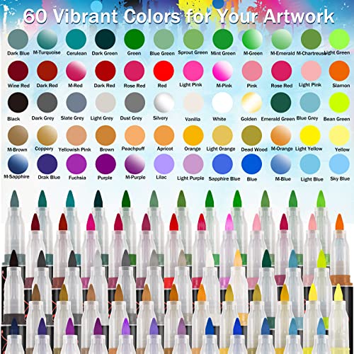 Acrylic Paint Pens, 60 Colors Acrylic Paint Pens Premium Extra Fine Tip Acrylic Paint Pens For Rock Painting Ceramic Surfaces Wood Stone Glass-Ban On Selling On Amazon