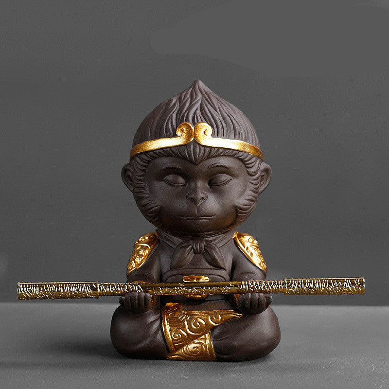 Chinese Purple Clay Kung Fu Sculptures