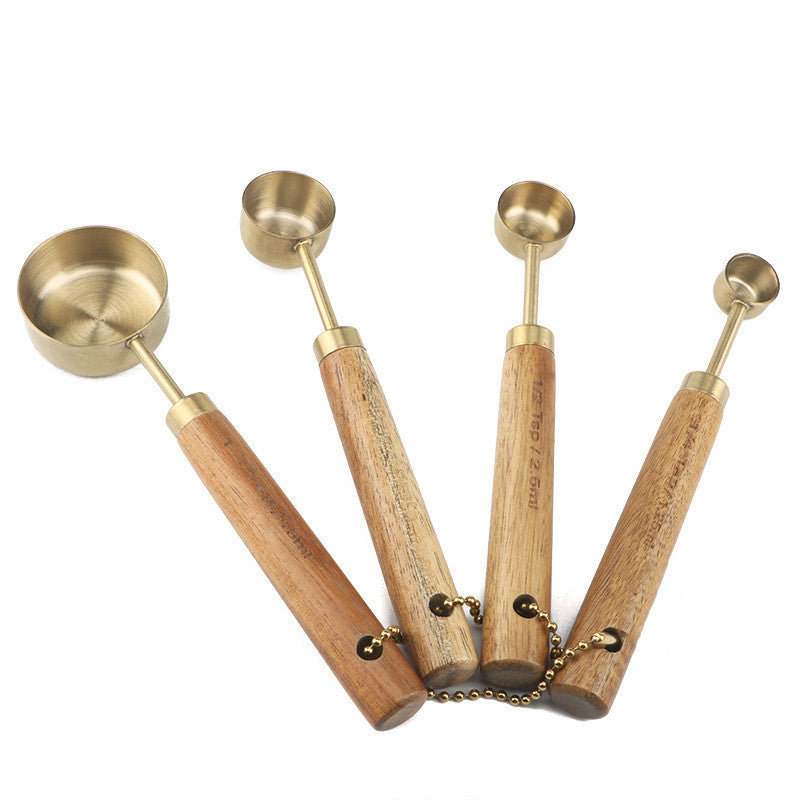 Color Wooden Handle Measuring Spoon