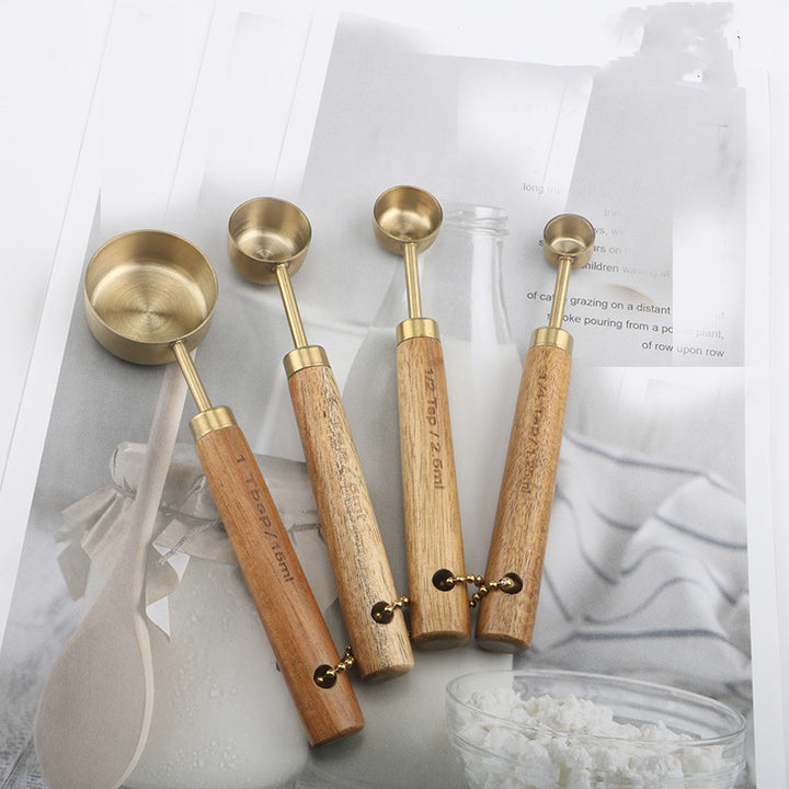 Color Wooden Handle Measuring Spoon