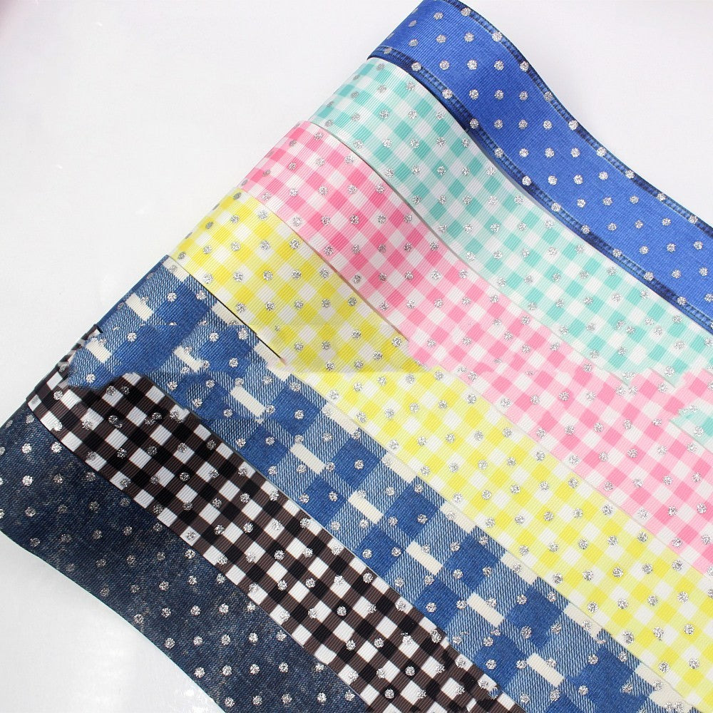 25mm Plaid Laser Silver Thermal Ribbon