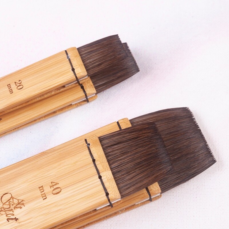 Flat Head Carbonized Bamboo Brush