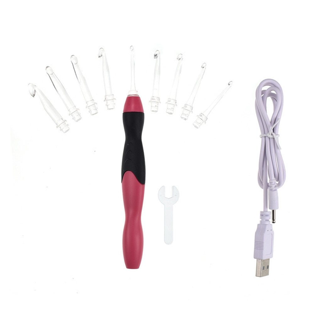 9 Plastic LED Glowing Crochet Hooks