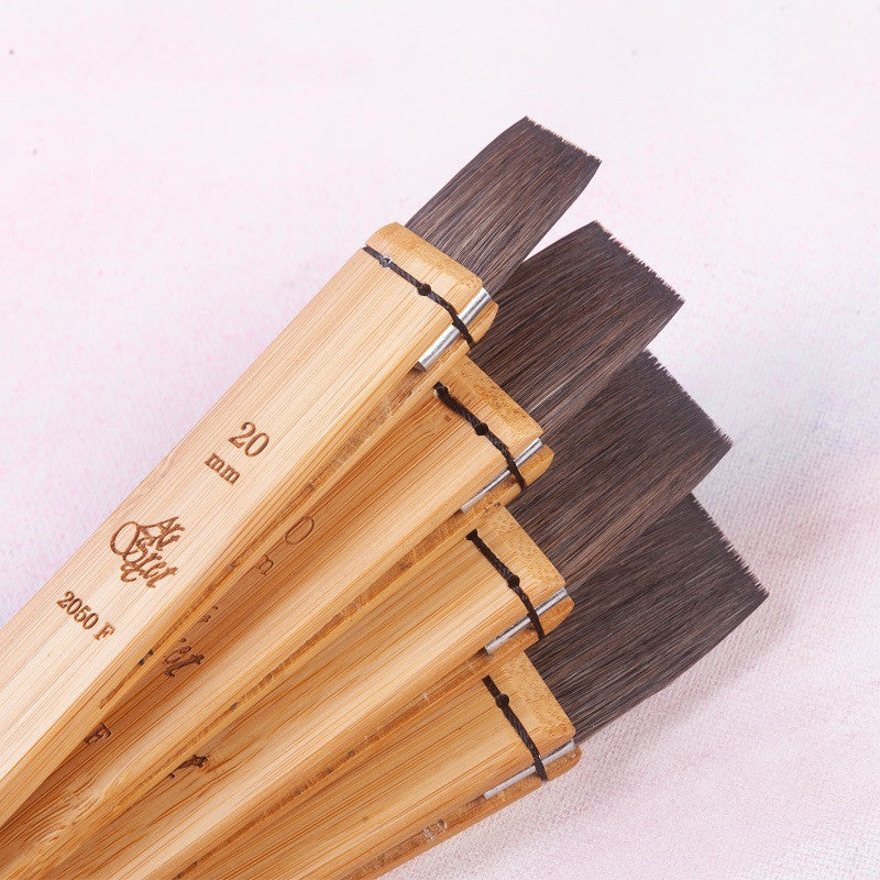Flat Head Carbonized Bamboo Brush