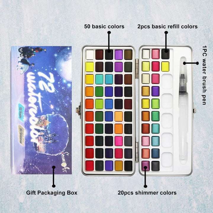 Solid watercolor paint Set