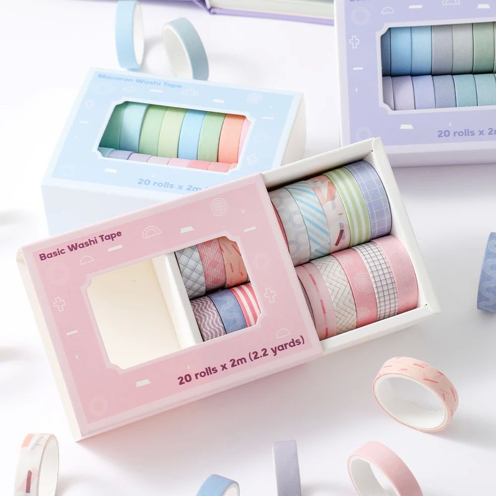 20 roll tape set with simple thin masking tape