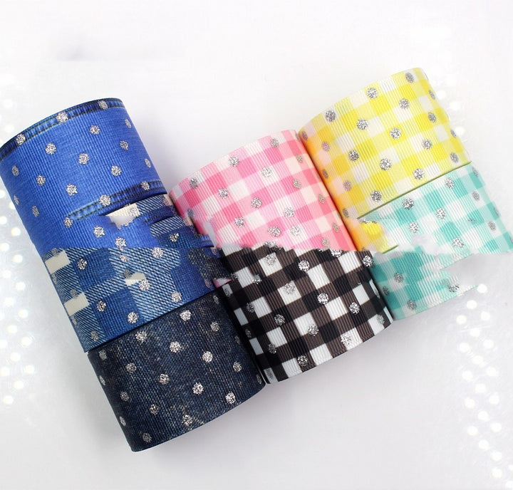 25mm Plaid Laser Silver Thermal Ribbon