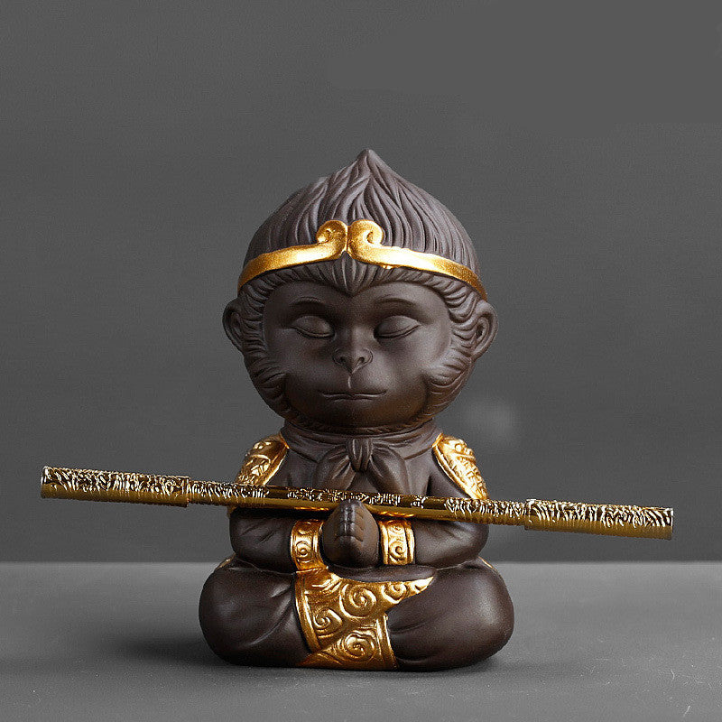Chinese Purple Clay Kung Fu Sculptures
