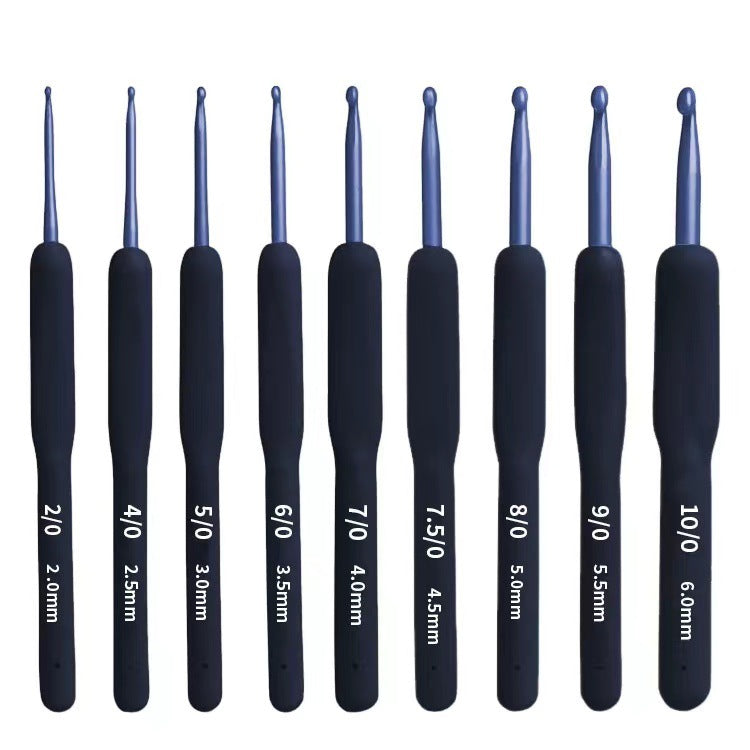 Blue Soft Handle Crochet Hook Set