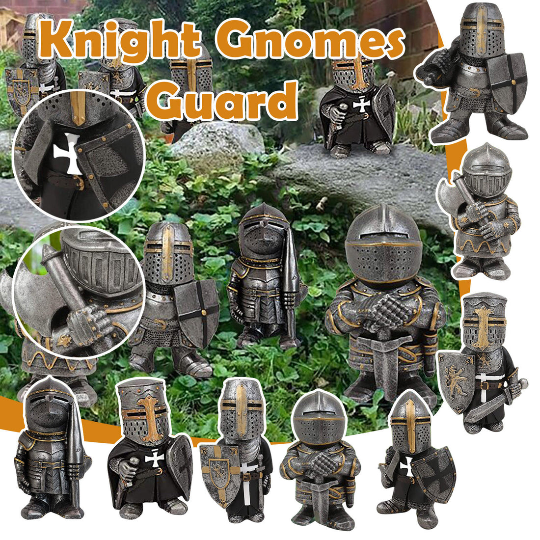 Knight Gnomes Cavalier Paladin Sculptures