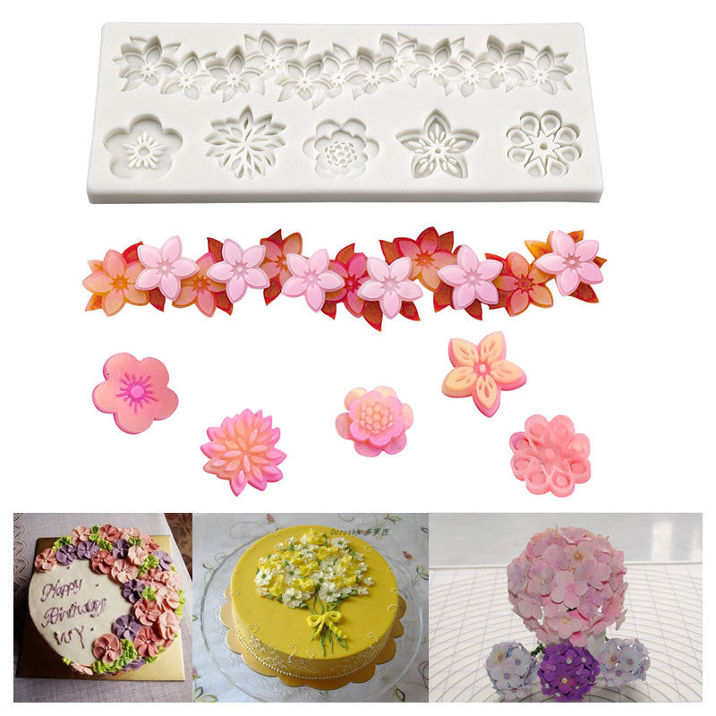 Silicone Mold For Small Flower Fondant Cake