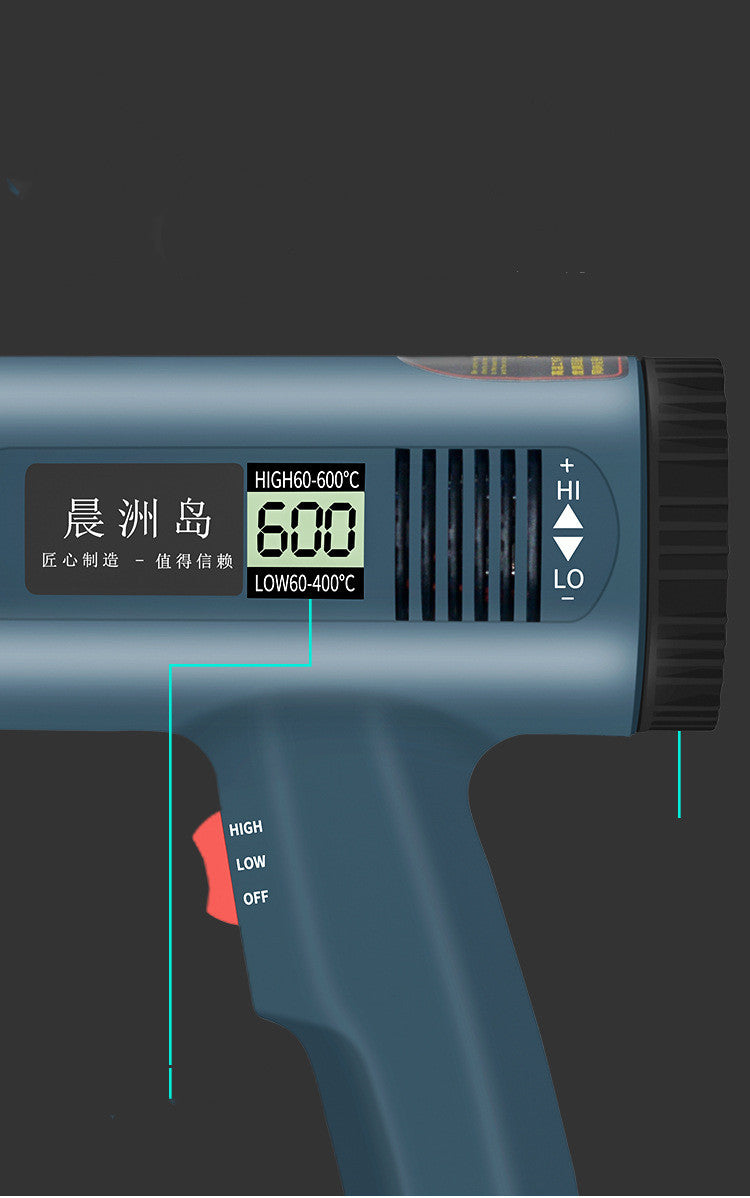 Handheld two-speed thermostat hot air gun