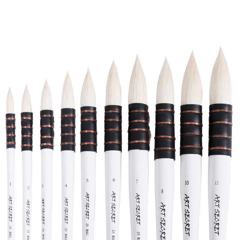 Pointed watercolor brush