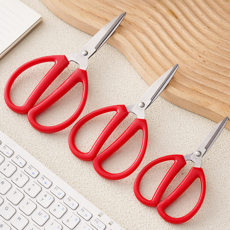 Red Household Scissors Stainless Steel Office Scissors Family Scissors Tailor Cut