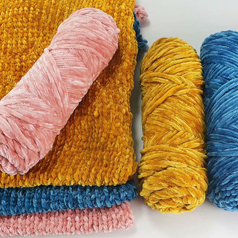Chenille Gold Velvet Thick Knitting Wool Yarn Ball Scarf Sweater Doll Woven Material Kit