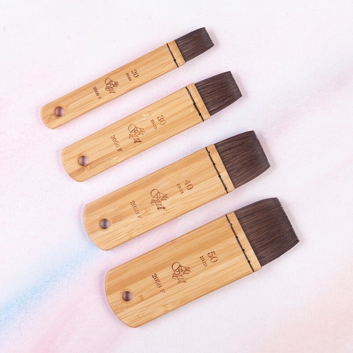 Flat Head Carbonized Bamboo Brush