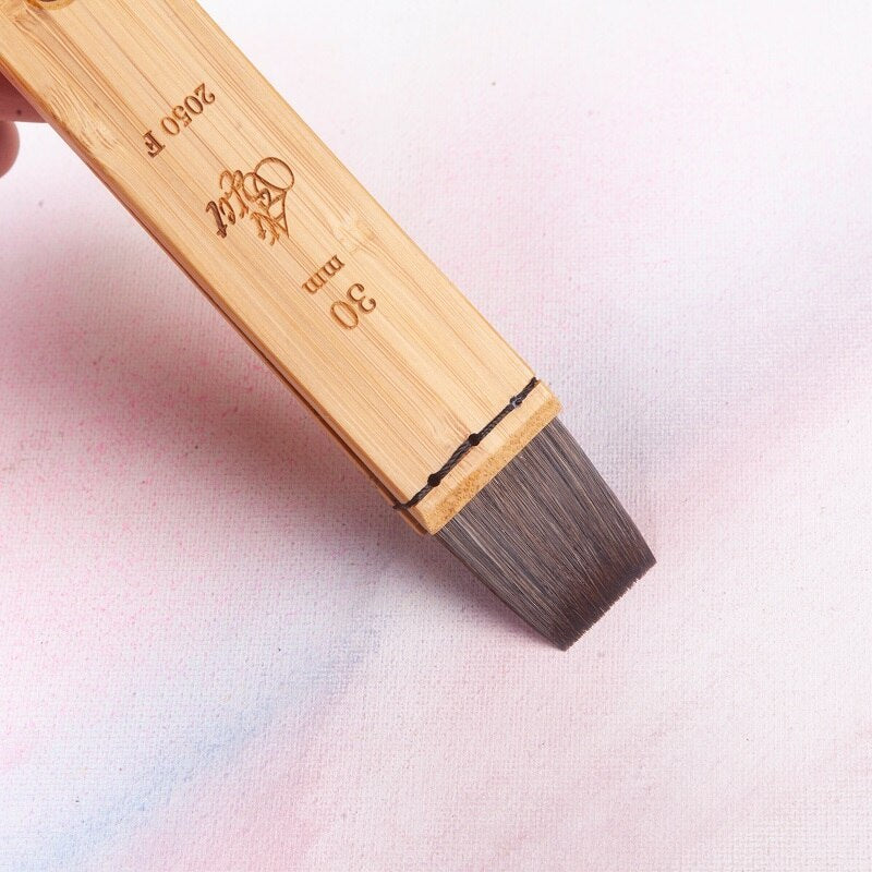 Flat Head Carbonized Bamboo Brush