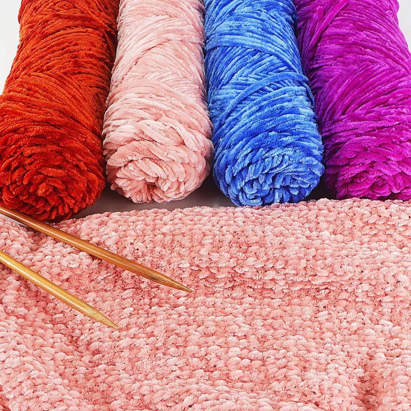 Chenille Gold Velvet Thick Knitting Wool Yarn Ball Scarf Sweater Doll Woven Material Kit