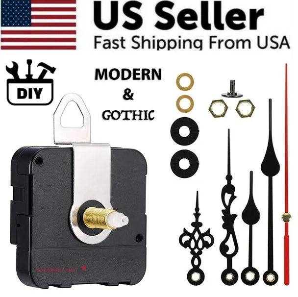 DIY Clock Parts Movement Quartz Mechanism Wall Replacement Repair Tool Hands Kit