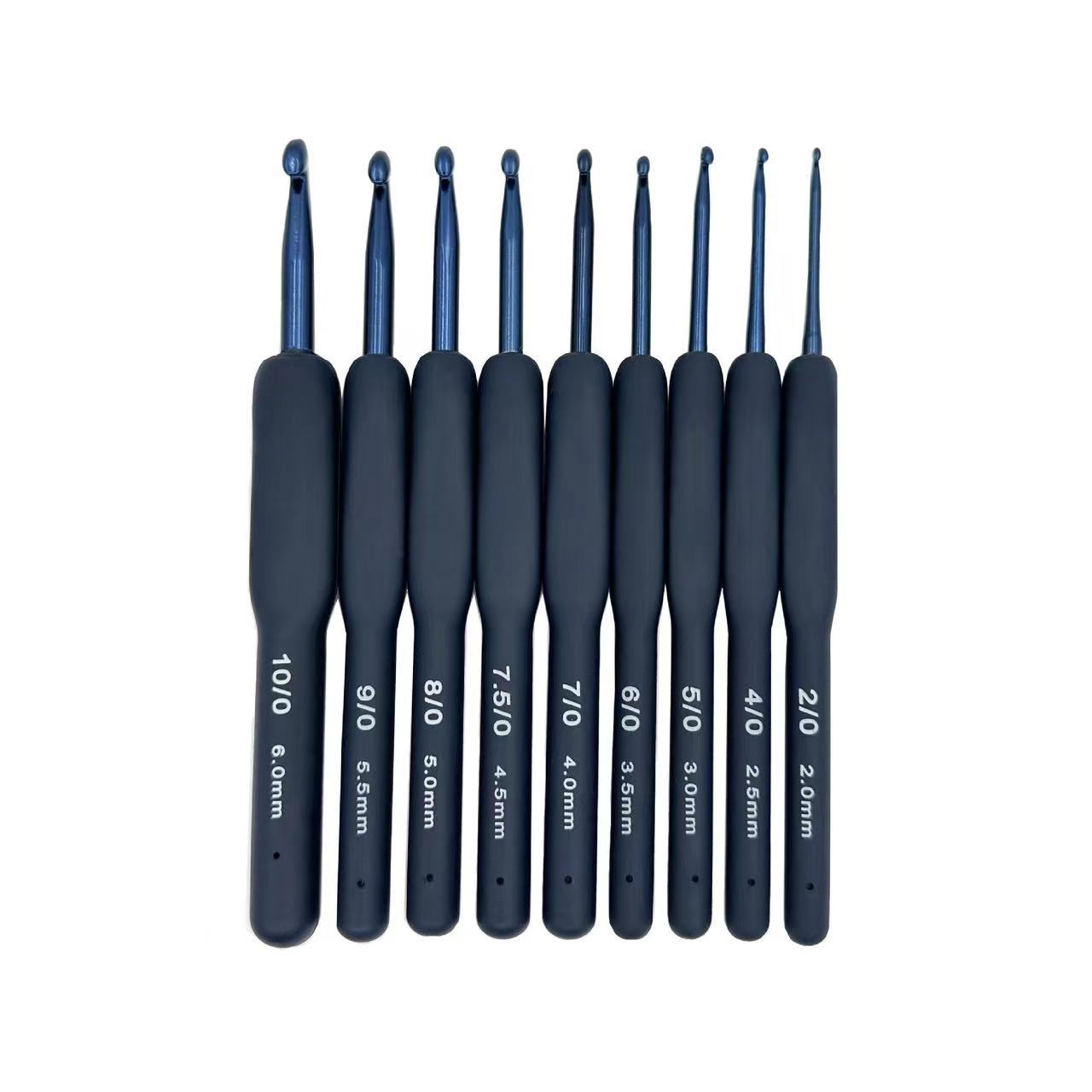 Blue Soft Handle Crochet Hook Set
