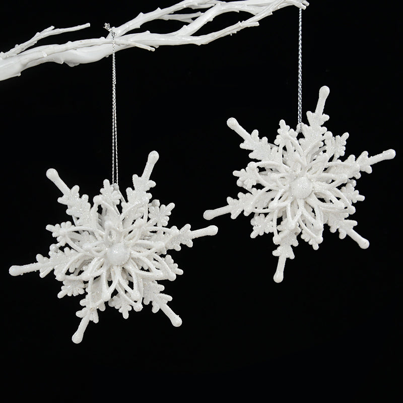 Christmas Ornaments 3D Ice White Snowflakes