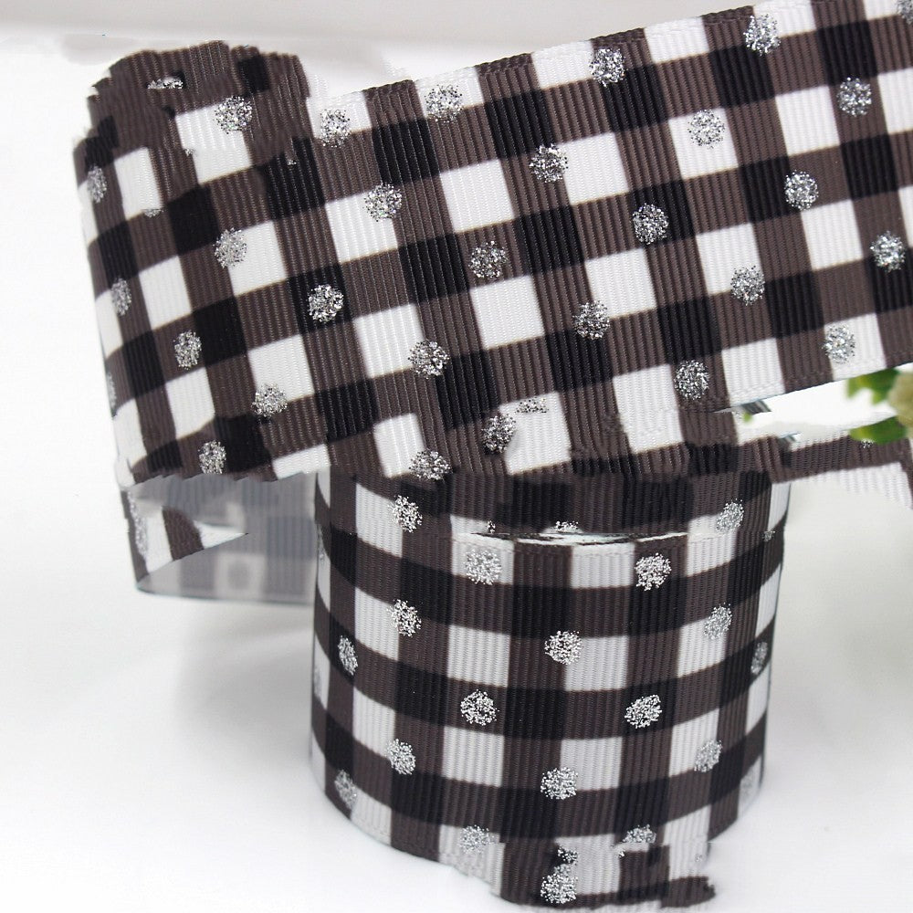 25mm Plaid Laser Silver Thermal Ribbon