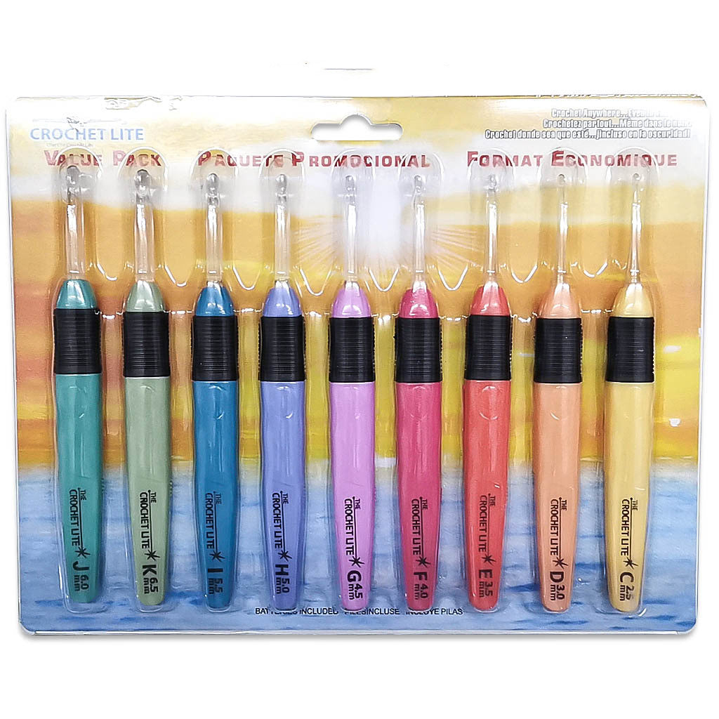 A set of 9 blister packs crochet hooks
