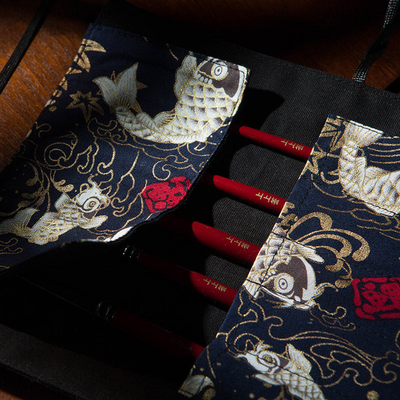 Koi watercolor paint brush pen bag
