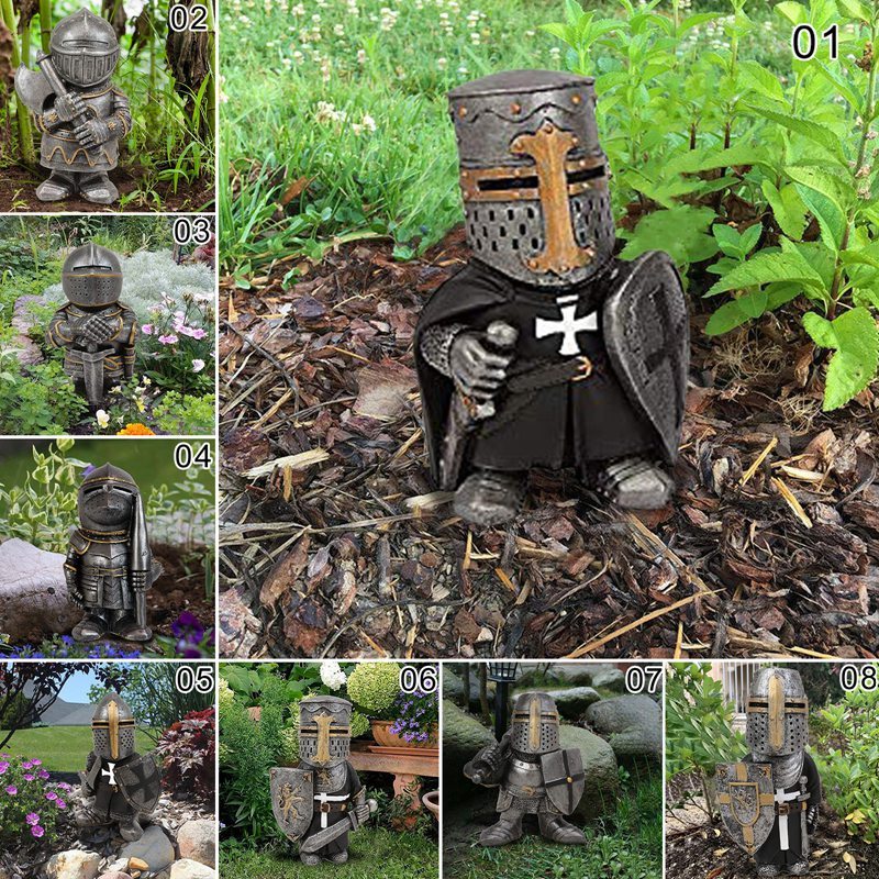 Knight Gnomes Cavalier Paladin Sculptures