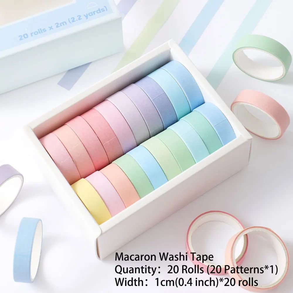 20 roll tape set with simple thin masking tape