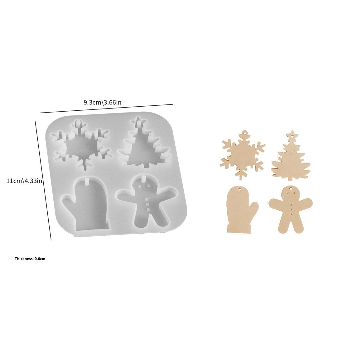 Christmas Pendant Ornaments Pendant Resin Silicone Mold