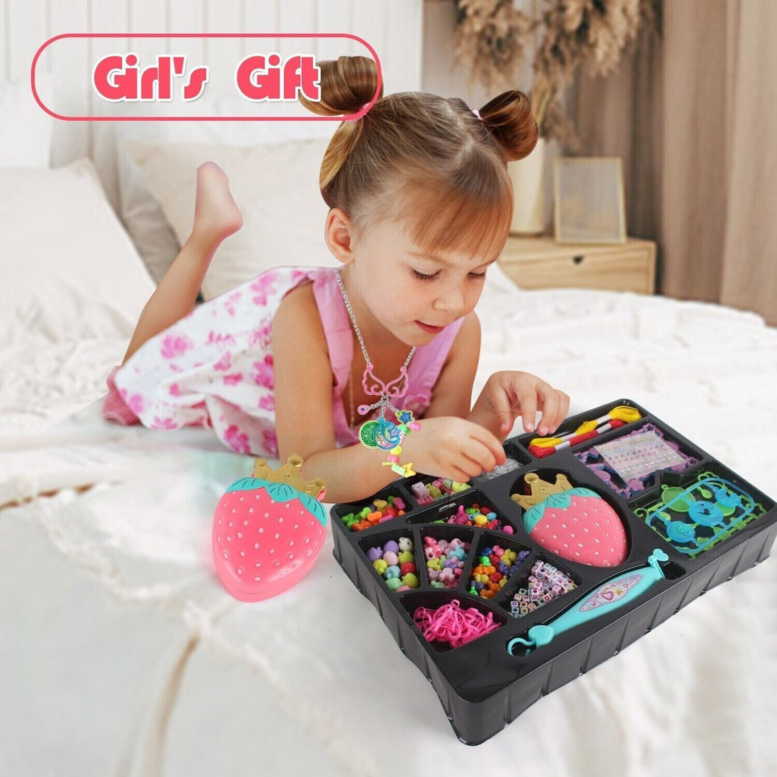 DIY Craft Kit, Jewelry Design, Necklace, Bead Toy, Kids Toy, Girl