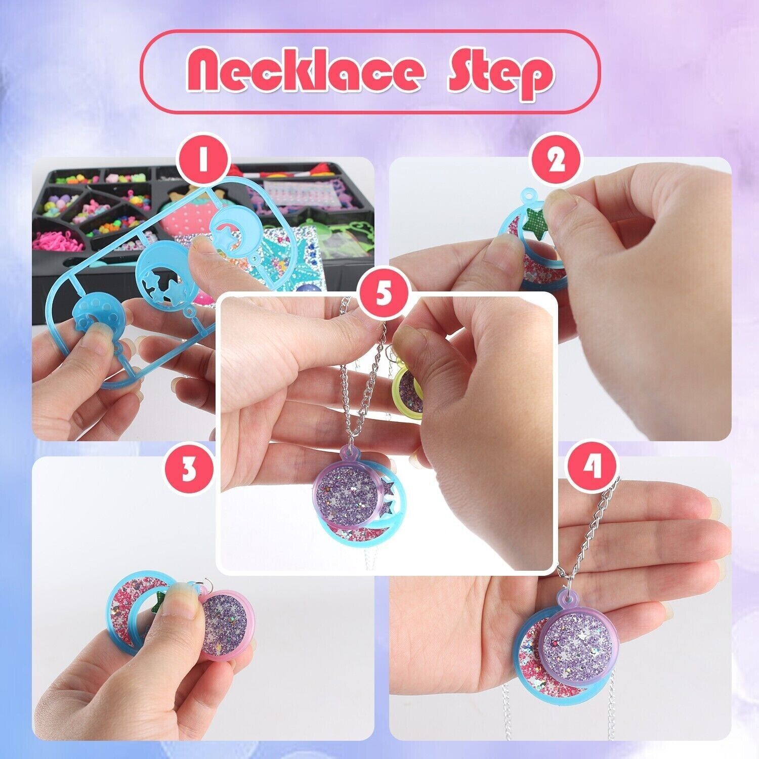 DIY Craft Kit, Jewelry Design, Necklace, Bead Toy, Kids Toy, Girl