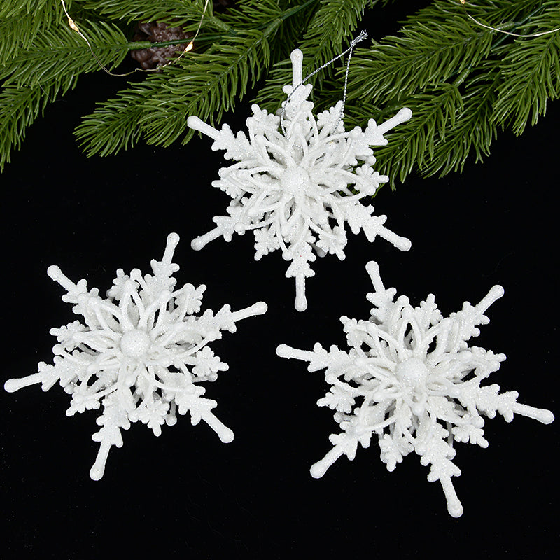 Christmas Ornaments 3D Ice White Snowflakes