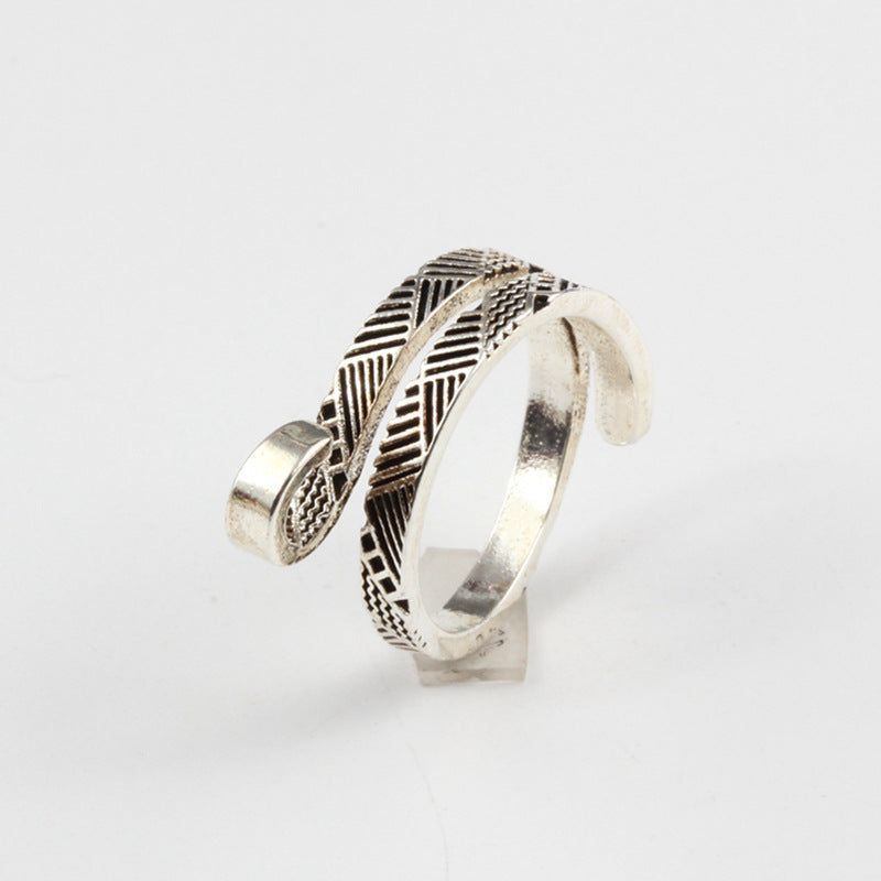 Explosive Accessories Creative Opening Knitting Sweater Ring Female Personality Crochet With Thread Ring Yarn With Thread Artifact