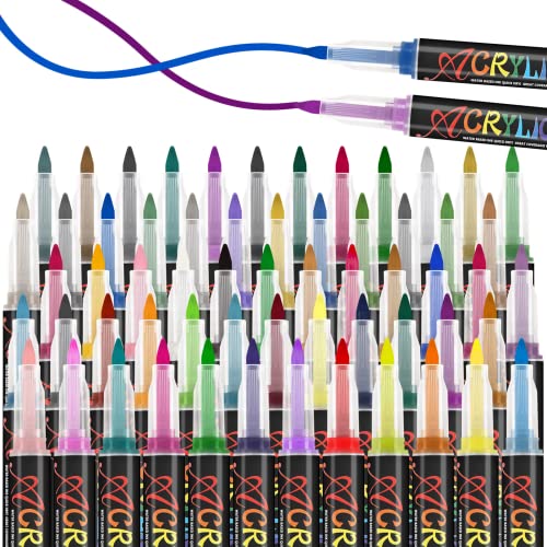 Acrylic Paint Pens, 60 Colors Acrylic Paint Pens Premium Extra Fine Tip Acrylic Paint Pens For Rock Painting Ceramic Surfaces Wood Stone Glass-Ban On Selling On Amazon