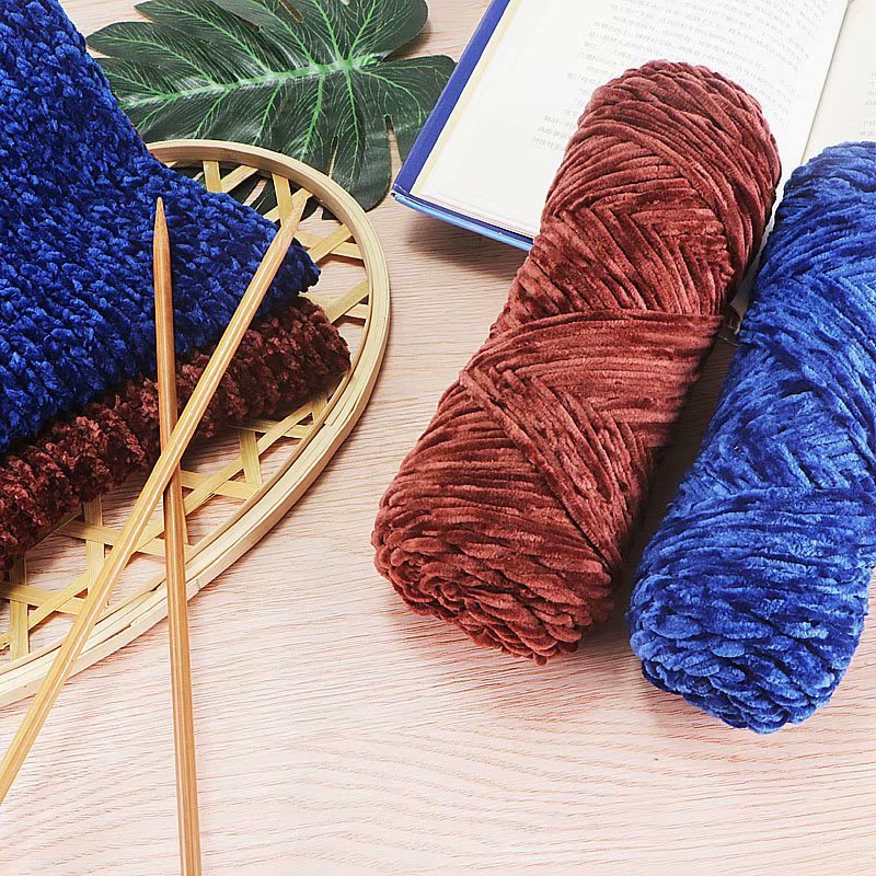 Chenille Gold Velvet Thick Knitting Wool Yarn Ball Scarf Sweater Doll Woven Material Kit