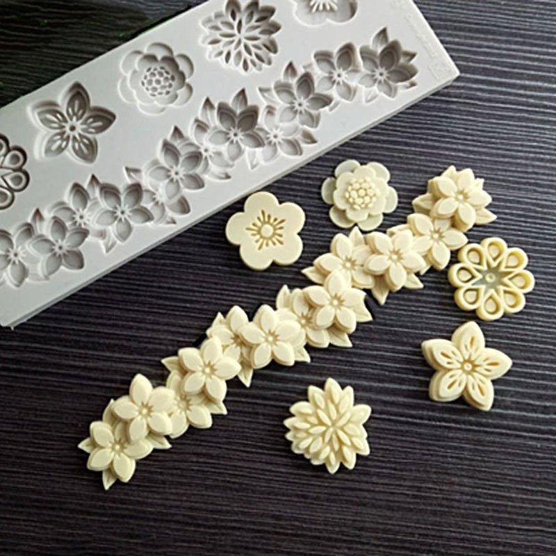 Silicone Mold For Small Flower Fondant Cake